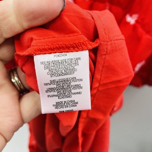 B Collection by Bobeau Womens Plus Size 3X Floral Print Shirt Dress in Red - Picture 10 of 10